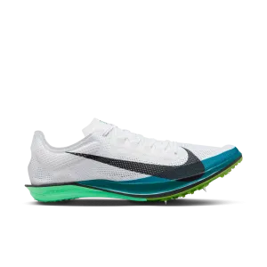 Unisex Dragonfly 2 Elite (102 - White/Black-Bright Spruce-Vapor Green) running on an indoor track shoes