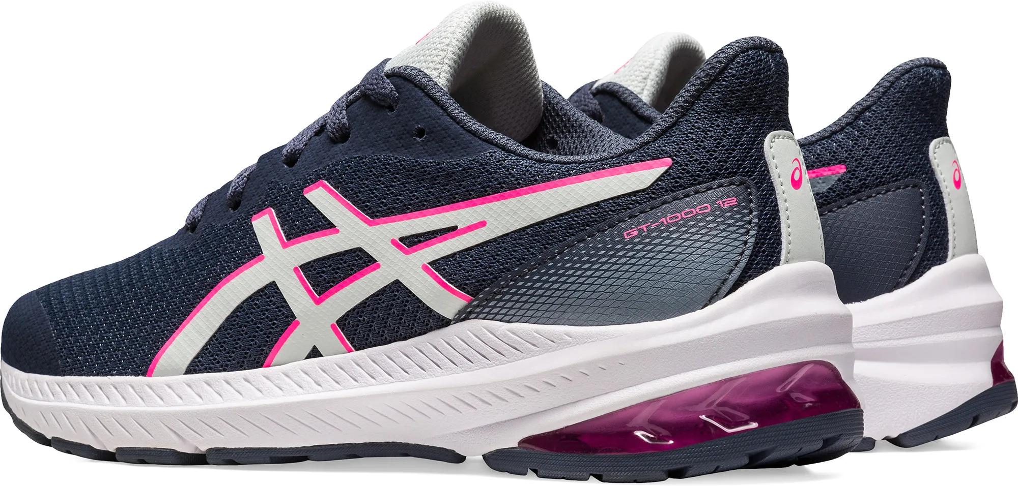 Breathable Layer Asymmetric Lacing Tech Asics GT 1000 12 GS Junior Running Shoes - Blue