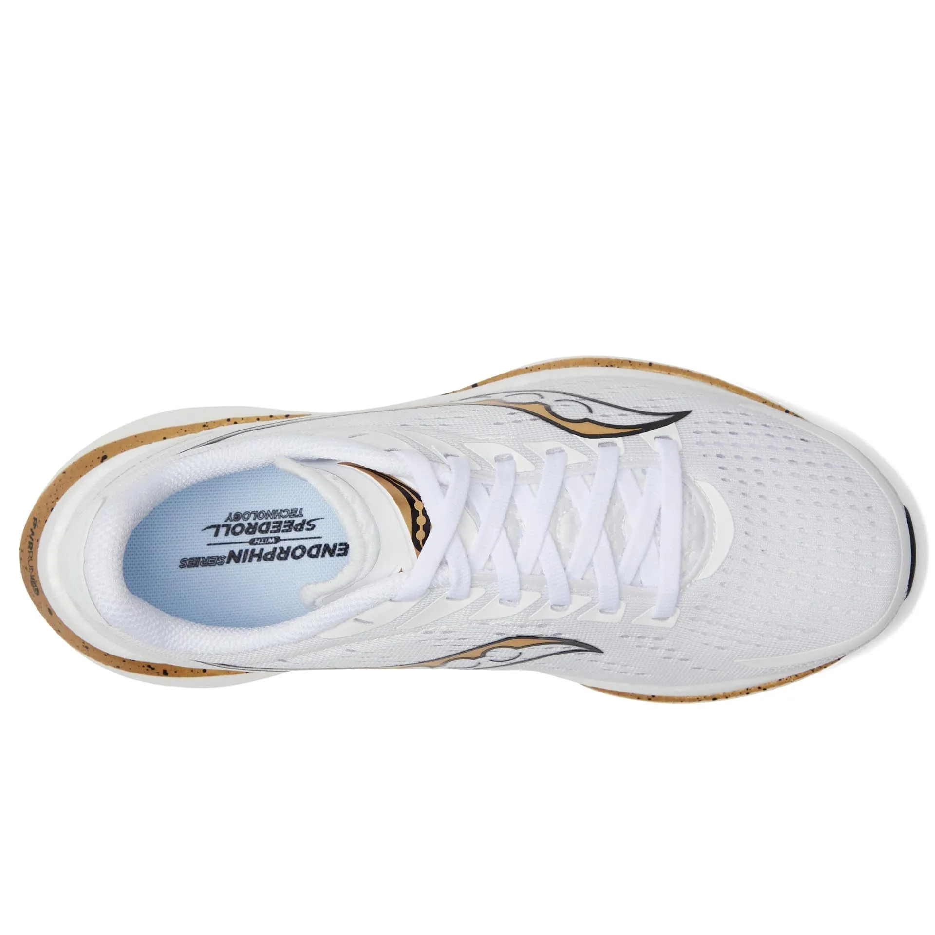 Saucony Women's Endorphin Speed 3 (White/Gold) Agile Movement EvaMidsole