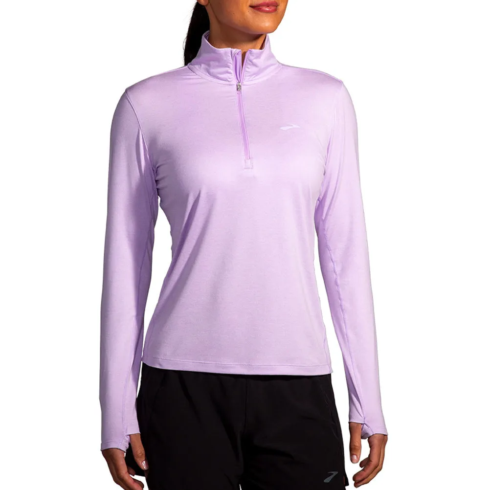 Breathable Waist Brooks Dash Half Zip 2.0 Women's Running Top - Htr Purple