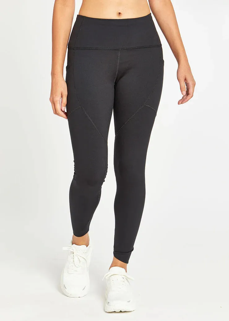 Oiselle | Flyout Tights | Women's | Black Chill Fit Recycled Polyester Blend
