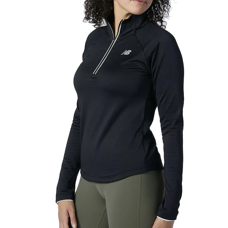 New Balance Impact Run Heat Grid Women's Half-Zip Running Top - Black All-day Comfort