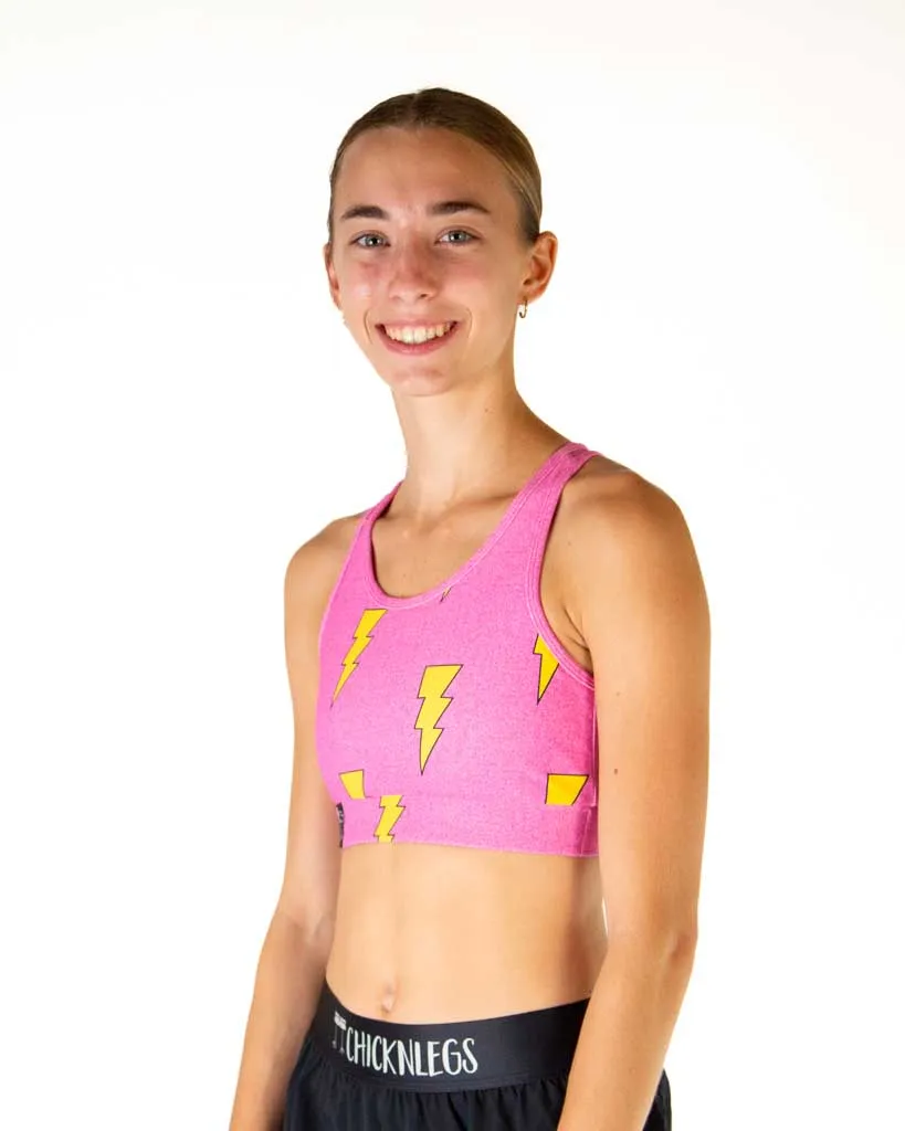Smooth Finish Pink Bolts OG Sports Bra