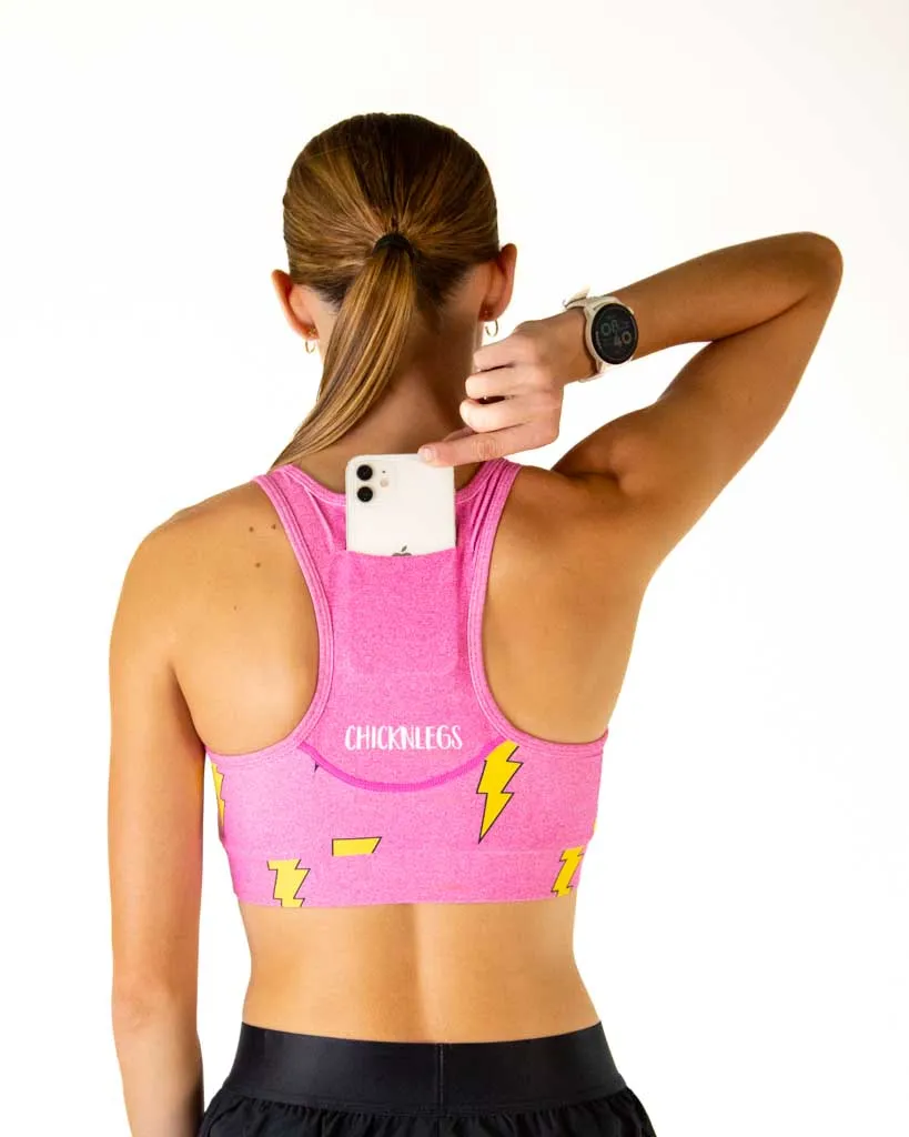 Pink Bolts OG Sports Bra floral