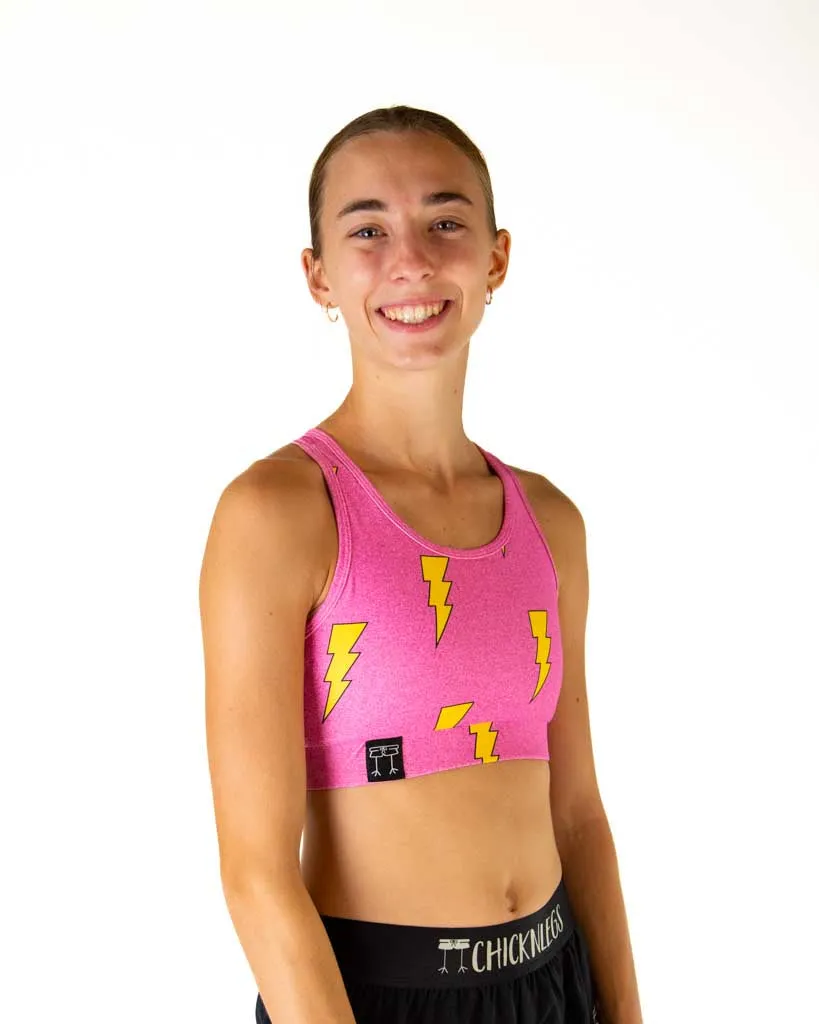 Stretchy Band Injury prevention Pink Bolts OG Sports Bra