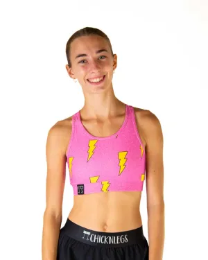 Lightweight Closure Pink Bolts OG Sports Bra