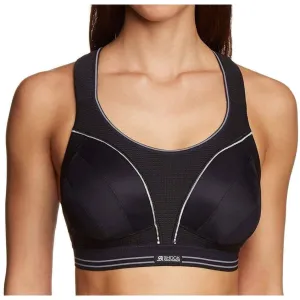 Shock Absorber Ultimate Run Womens Sports Bra - Black Pressure Distributing Design Lightweight Performance Material