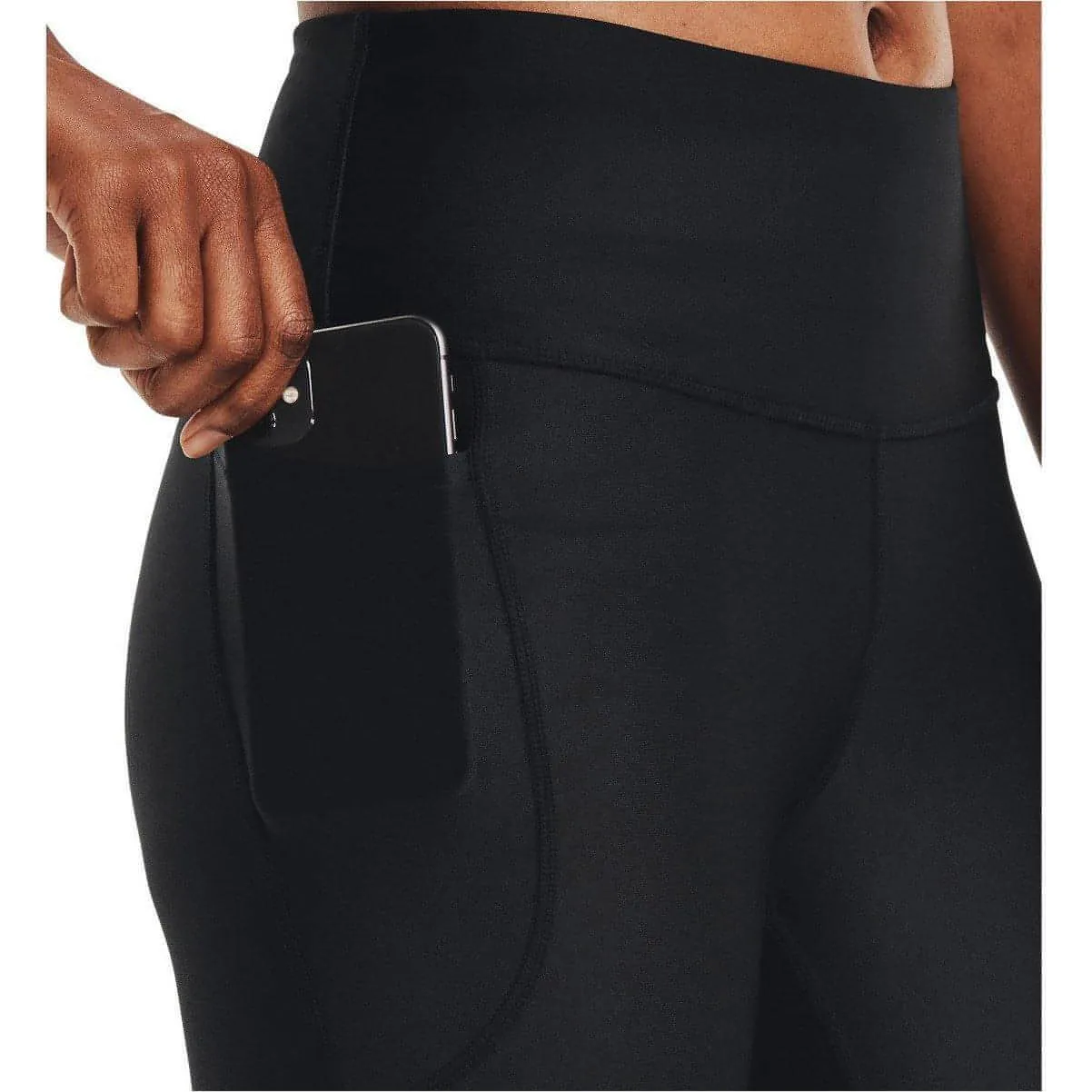 Under Armour Hi-Rise Womens 3/4 Capri Running Tights - Black Breathable fabric