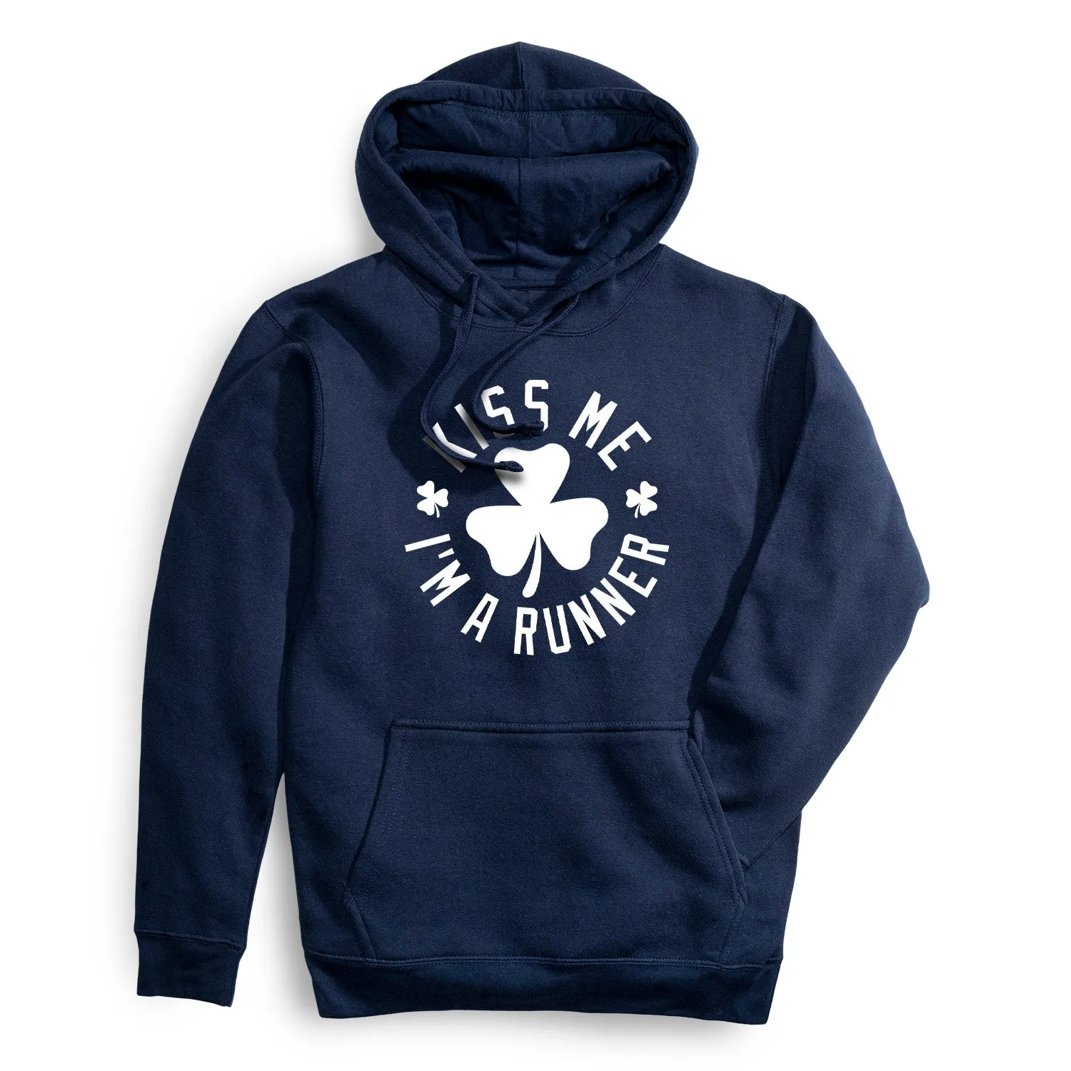 Statement Fleece Hoodie -  Kiss Me I am a Runner Shamrock TemperatureRegulatingLining