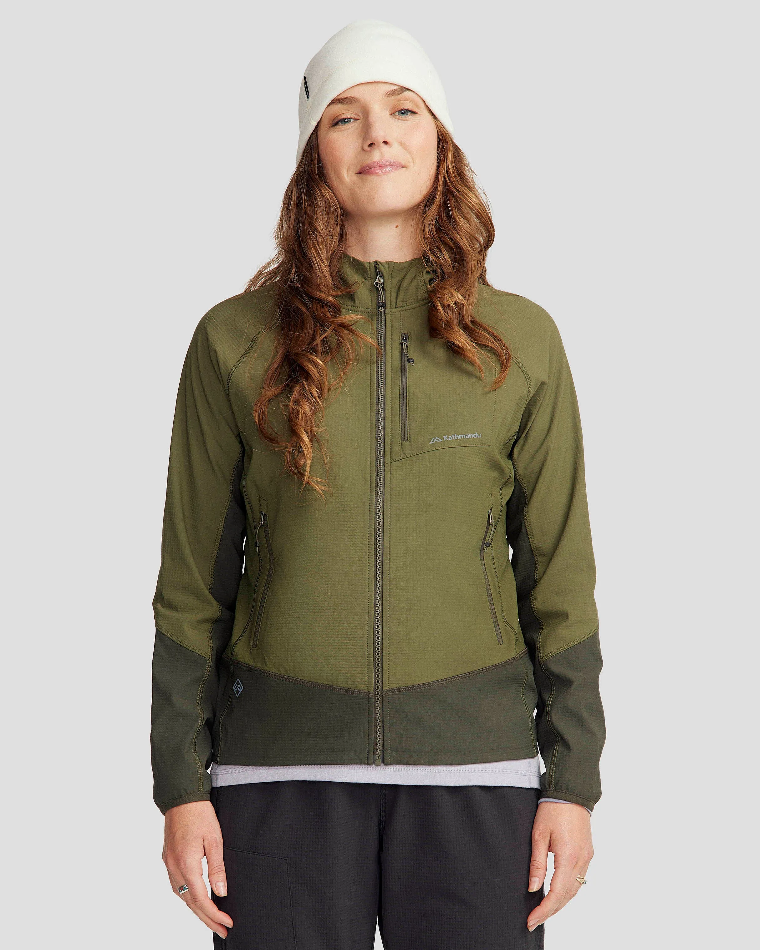 FadeResistantCoating Women's Aysen Hooded Fleece Jacket - Light Moss/Dark Moss Winter Essential