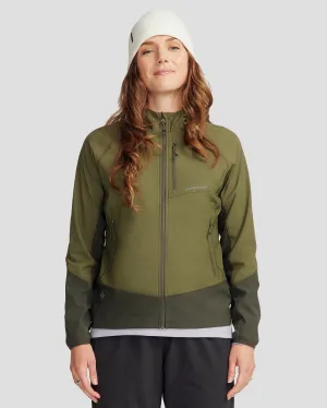 FadeResistantCoating Women's Aysen Hooded Fleece Jacket - Light Moss/Dark Moss Winter Essential