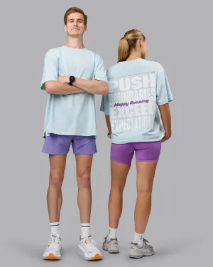 Sleek Look Push Boundaries FLXCotton Oversized Tee - Light Cyan-White