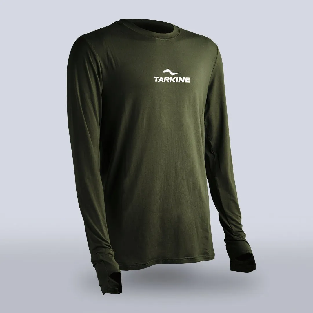 Retro Style Women's Tarkine Long Sleeve Run Tee (Dark Green/Standard Thickness)
