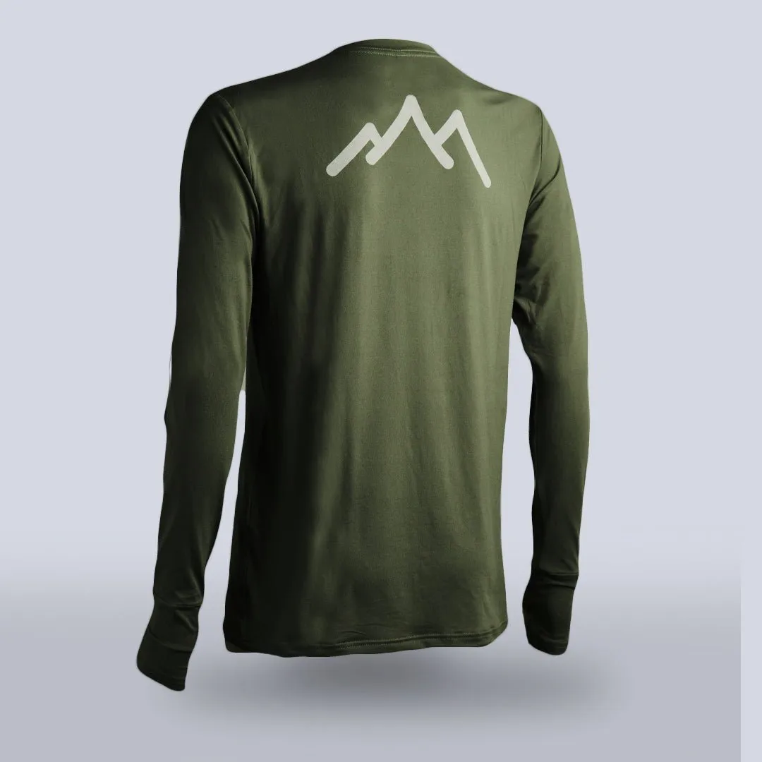 Women's Tarkine Long Sleeve Run Tee (Dark Green/Standard Thickness) Cool and Comfortable