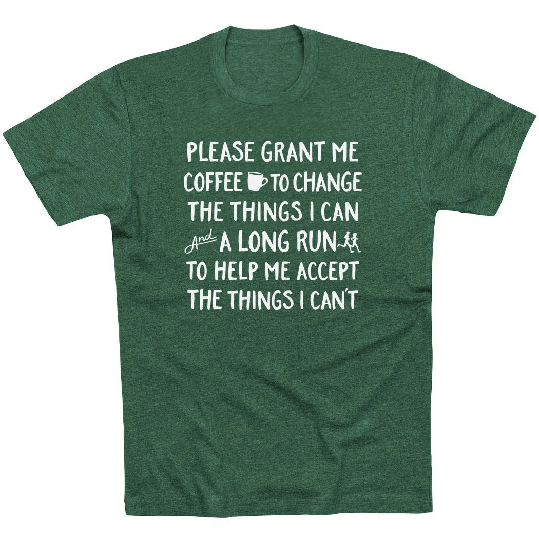 Functional Fashion Biodegradable Options Running Short Sleeve T-Shirt - Please Grant Me Coffee